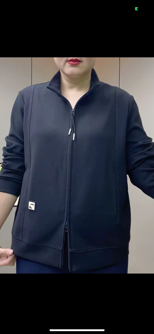 秋季厚款拉链长袖女短外套纯色立领