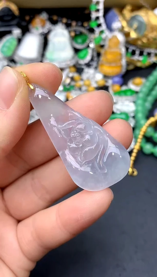 颈饰18K金镶嵌翡翠214-中国好珍宝