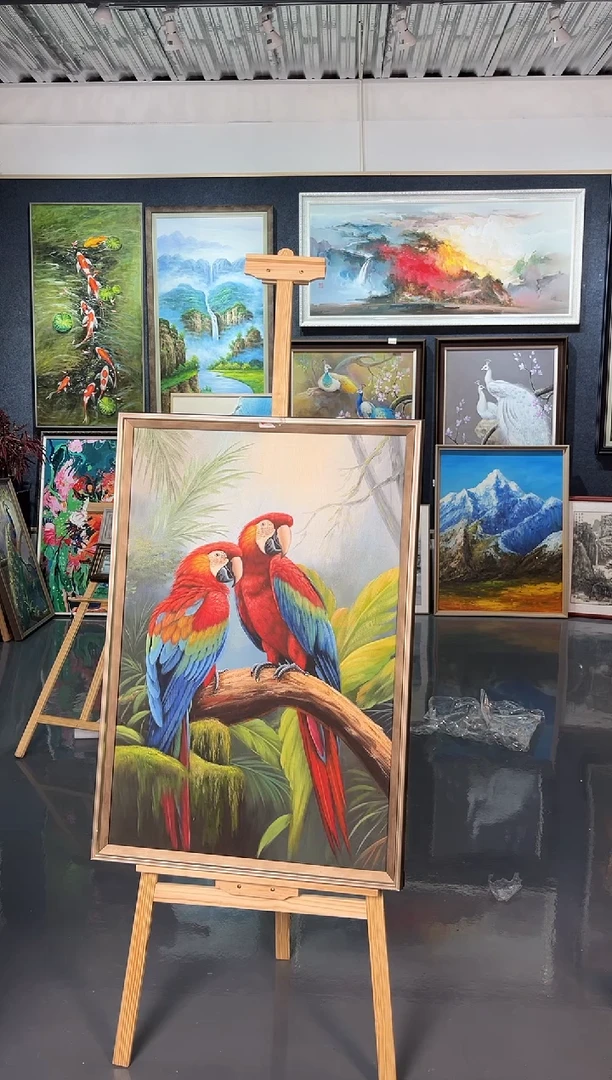 【闪购商品】油画18号 60*90 鹦鹉-手绘油画