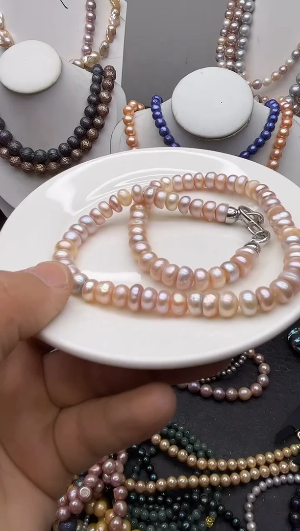 淡水珍珠钛钢颈饰1