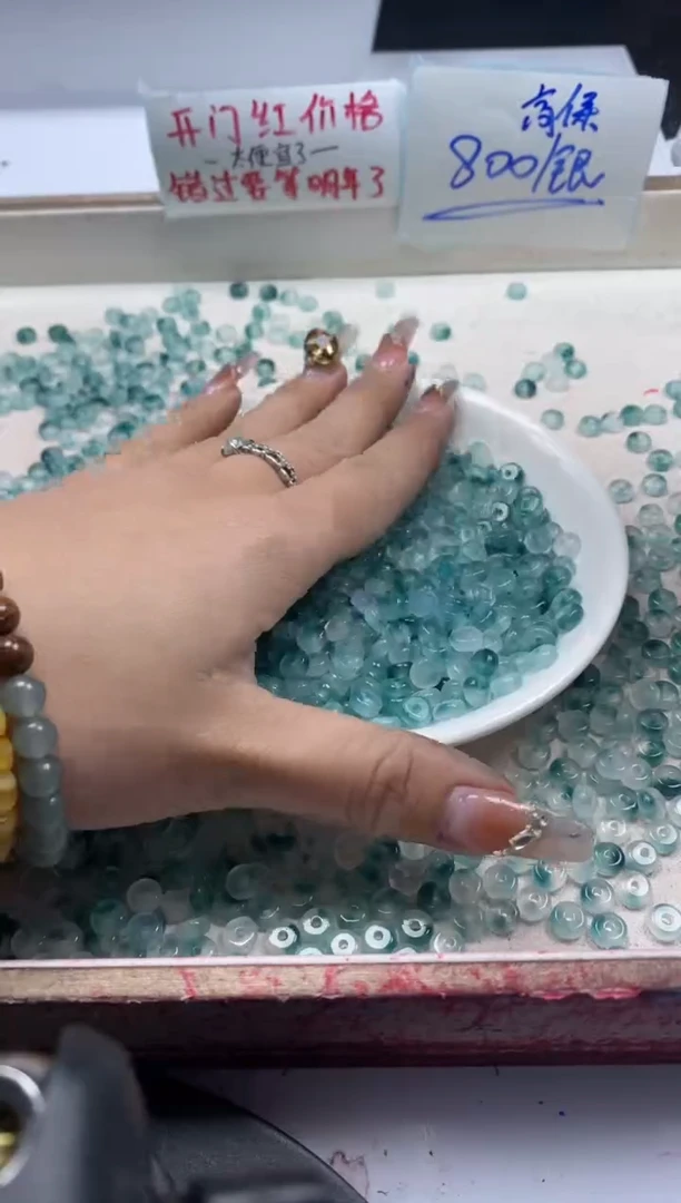 【闪购商品】玛瑙/玉髓颈饰未镶嵌w2357蓝水飘花6*2mm*50颗