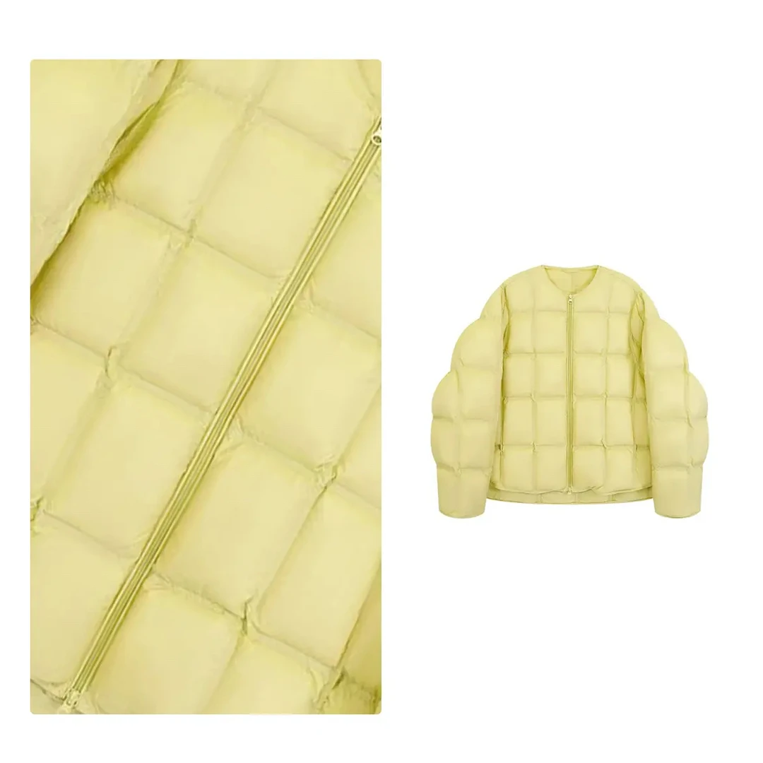 小黄鸭，奶酪泡芙高充绒巨暖90白鸭绒羽绒服