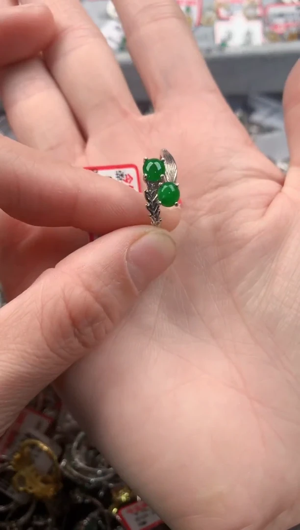 银S925镶嵌戒指翡翠2                        7