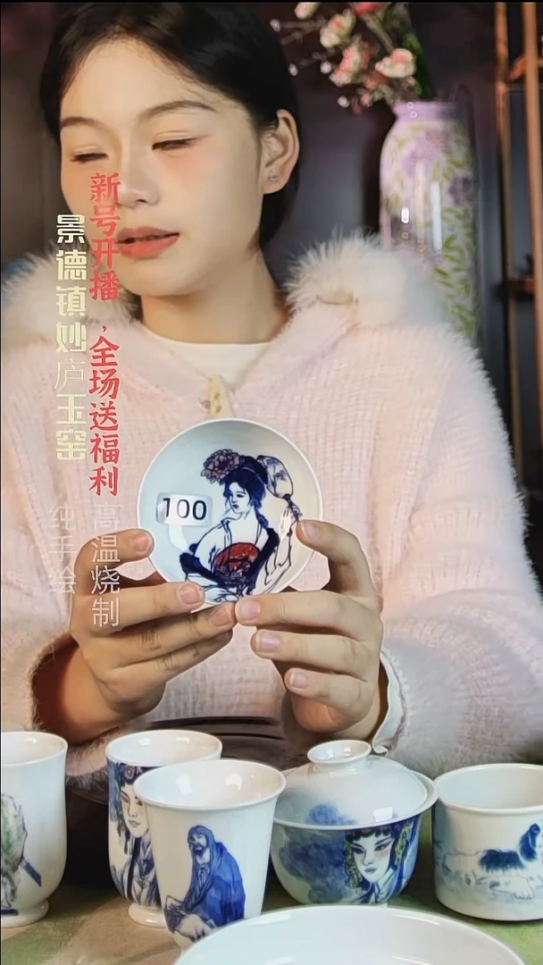 盘陶妙庐玉窑美女普洱100微瑕