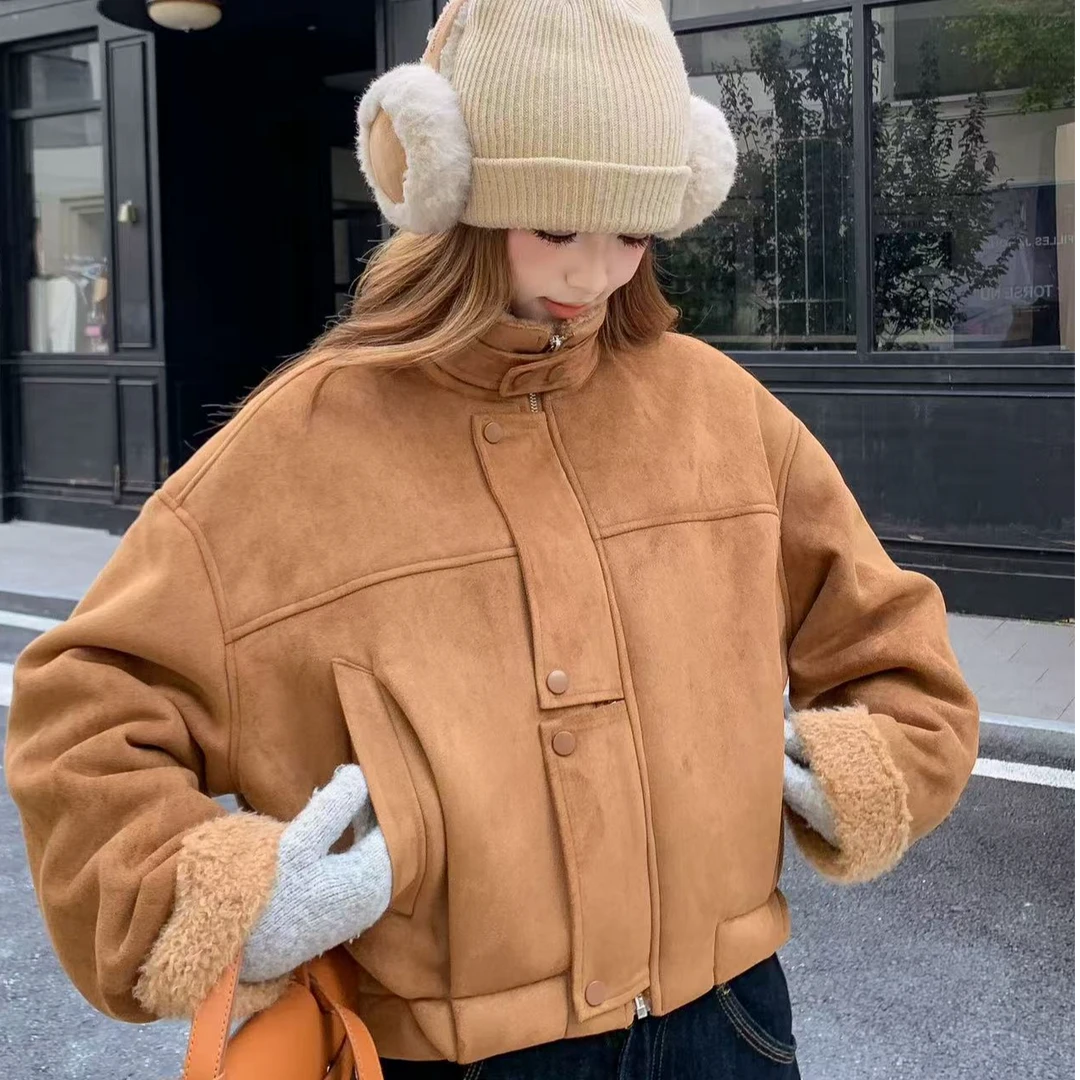 防风厚款女常规款冬季长袖短外套短款加厚百搭