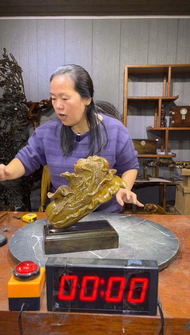 金丝楠心**陈白菜摆件