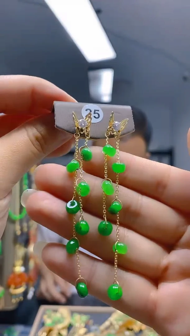翡翠合金耳饰0218翡翠耳钉
