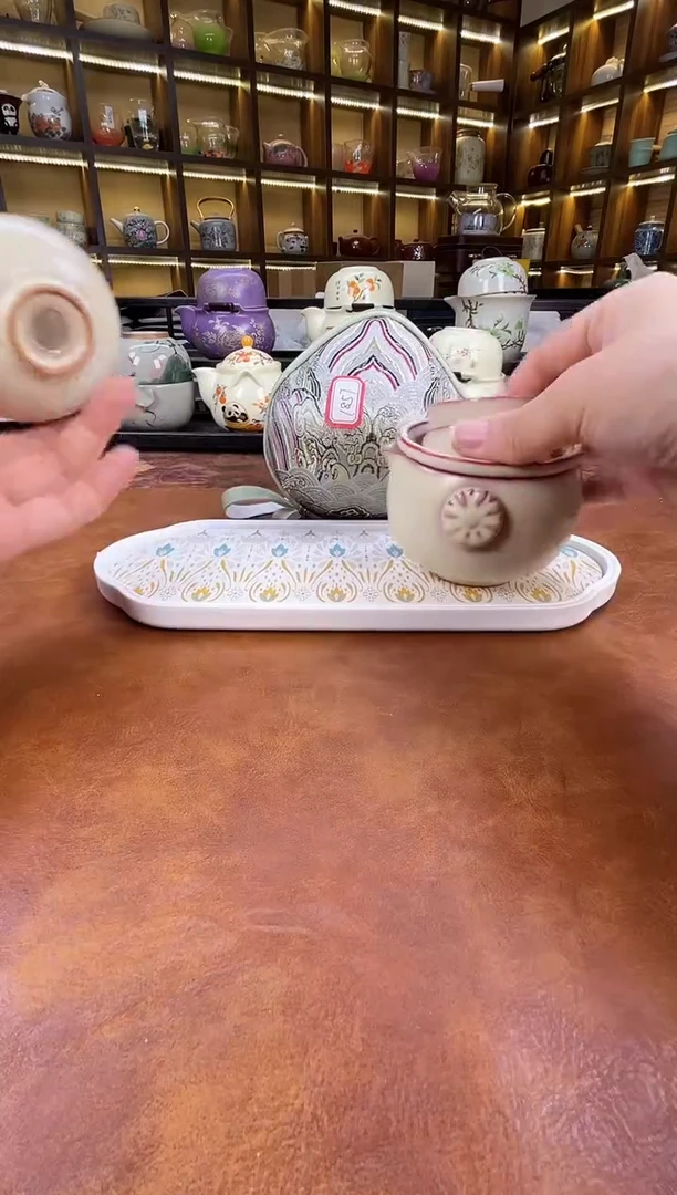 .古道源猪油冻旅行+金银错茶盘