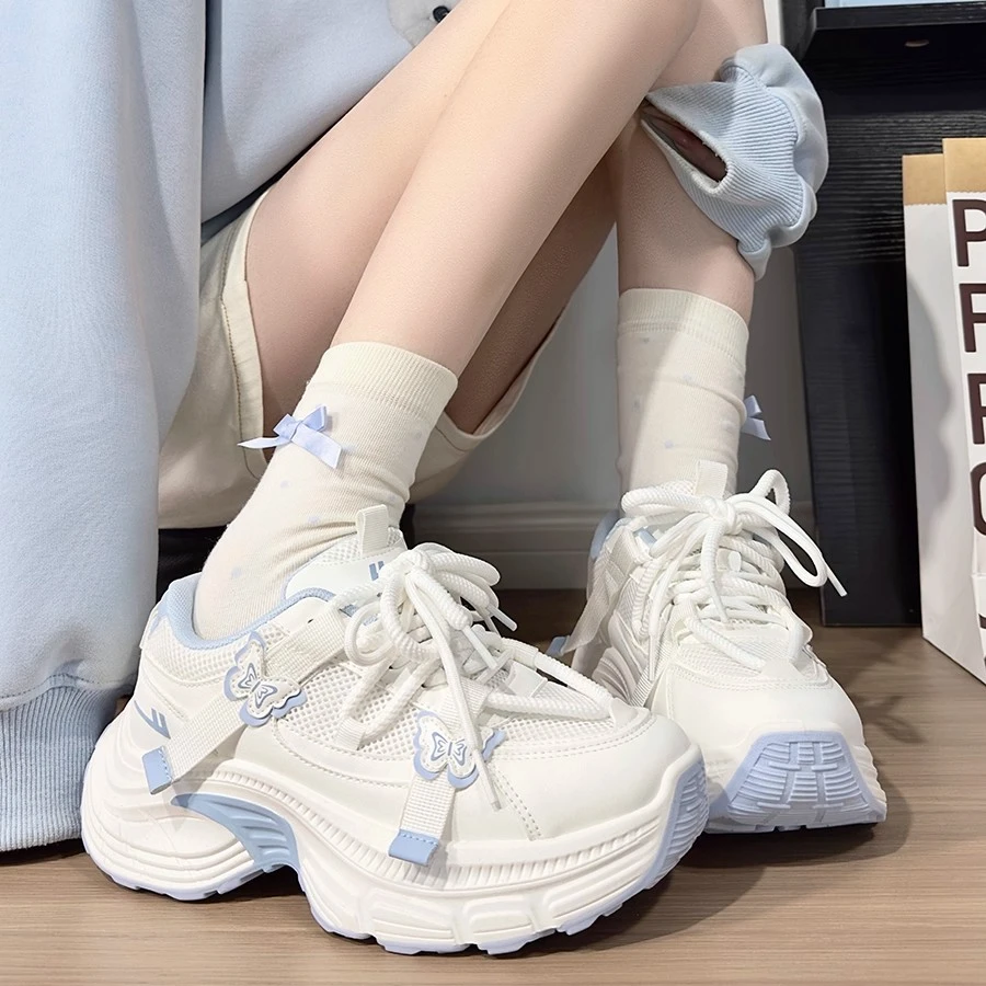 回力透气蝴蝶厚底老爹鞋2025秋季新款休闲鞋韩版百搭运动鞋小白鞋