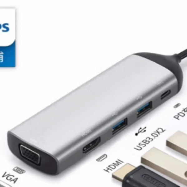 五合一Type-C口多功能转换器扩展坞 SWR1608F 【裸包0.15米】