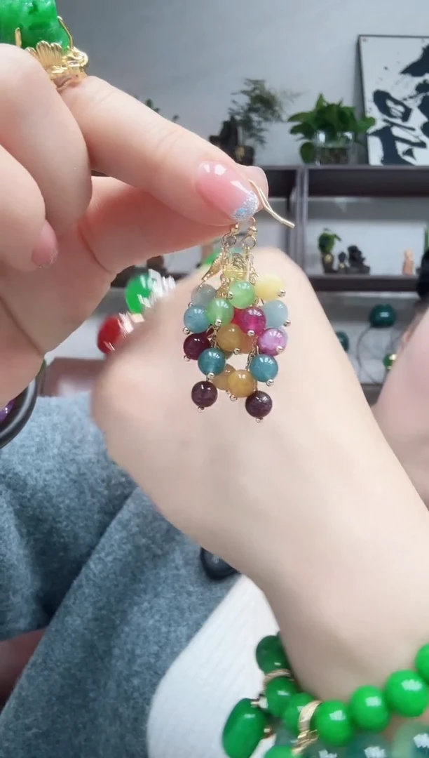 未镶嵌耳饰碧玺猫眼硕果累累