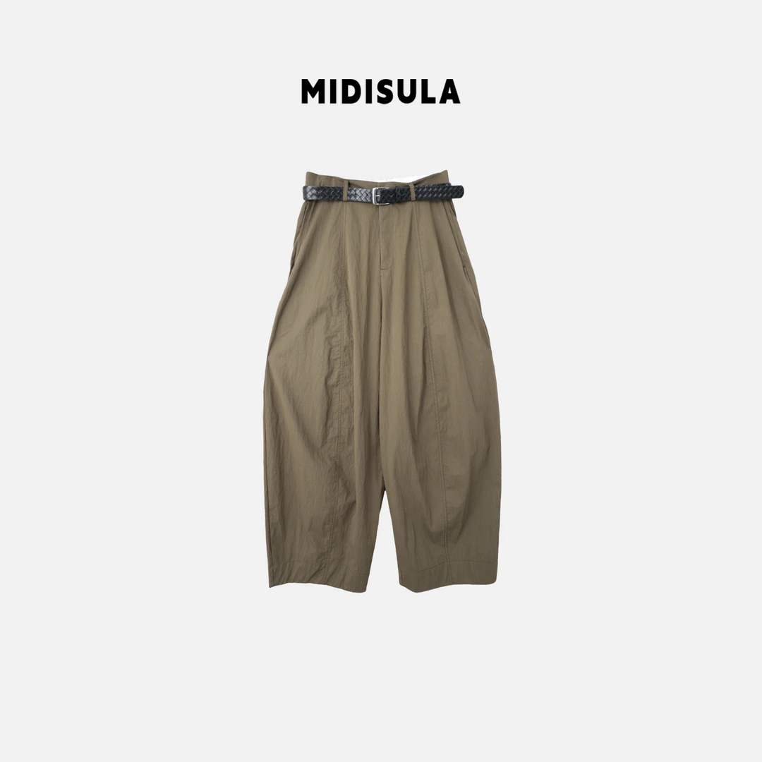 MDSL·夏季新款时尚百搭显瘦休闲宽松直筒阔腿裤子潮气球刀裤#0928