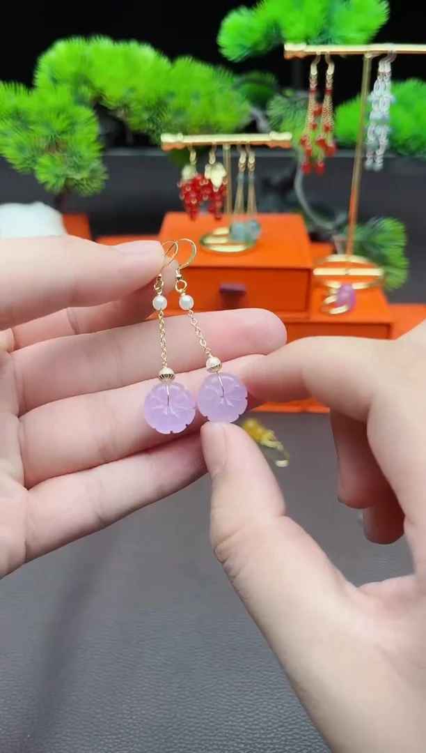 玛瑙/玉髓耳饰银S925镶嵌504