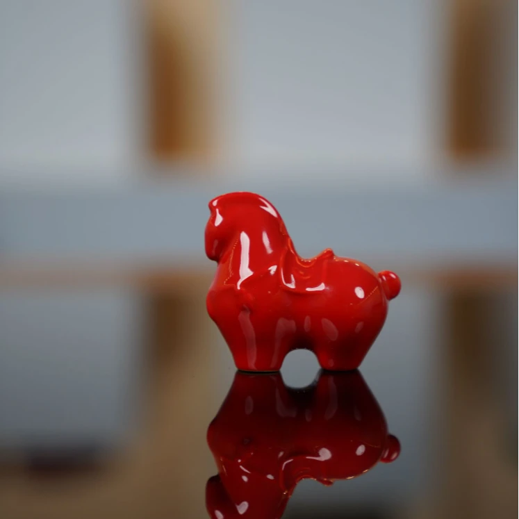 宜兴原矿紫砂段泥纯全手工马上有钱茶宠小摆件上宝石釉