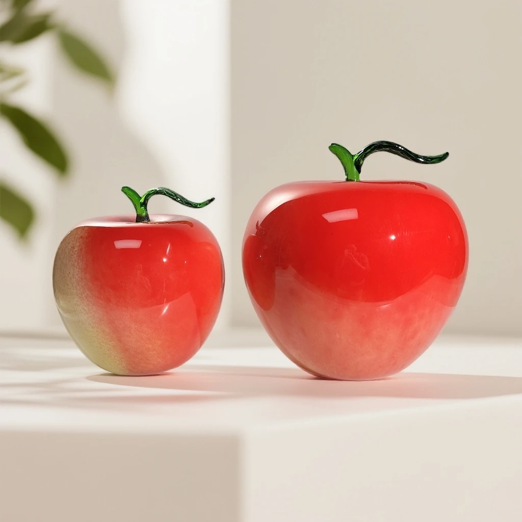 二仚堂淄博琉璃《苹果》非遗手工艺工艺品水果系列琉璃摆件