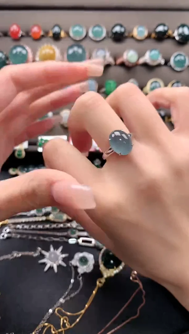 【闪购商品】翡翠戒指银S925镶嵌313131