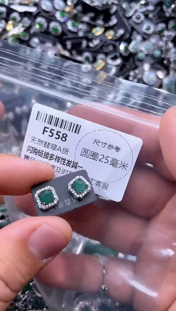 【闪购商品】翡翠未镶嵌颈饰F558耳钉