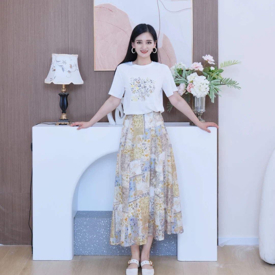 Pink Mary/粉红玛琍25新款上新气质减龄半裙TMAOS3326