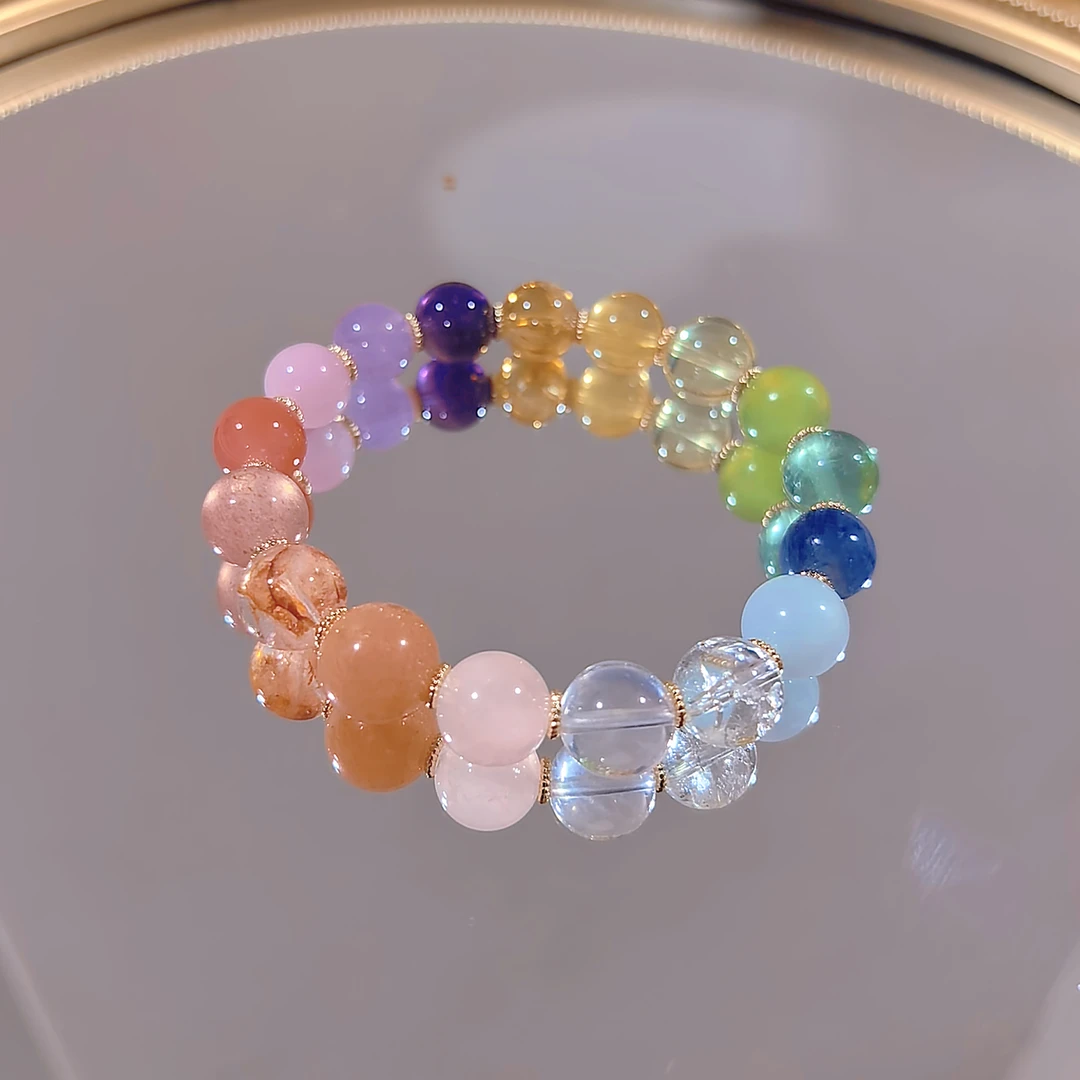 YS0058【七彩多宝】水晶多宝百搭款手串多样性发其一