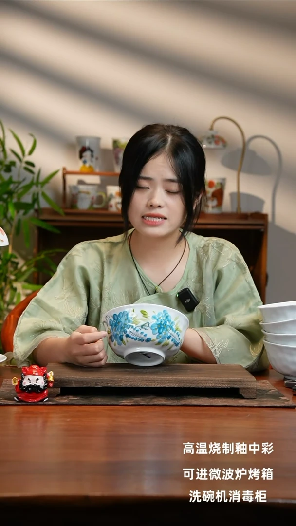 景德镇手绘釉中彩（食品级）捏捏碗