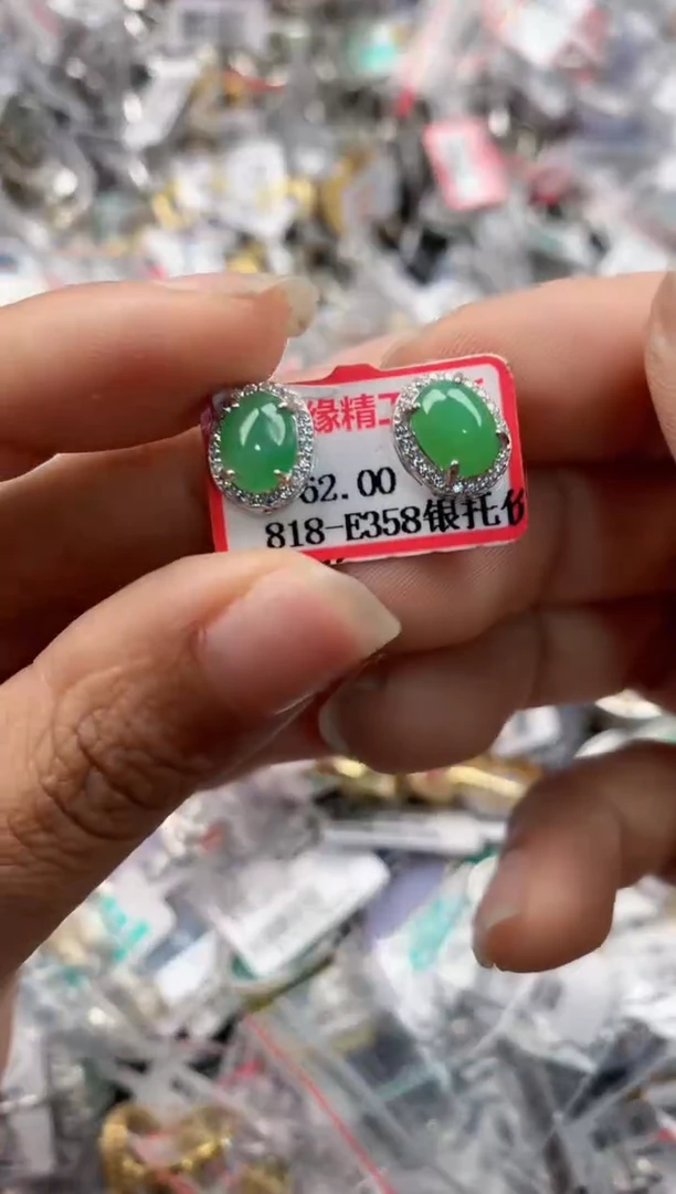 银S925镶嵌戒指翡翠222----5