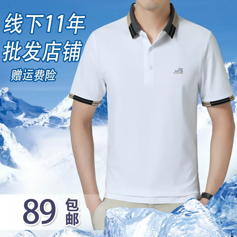 男士短袖T恤POLO衫夏季新款商务休闲翻领速干薄款运动时尚户外