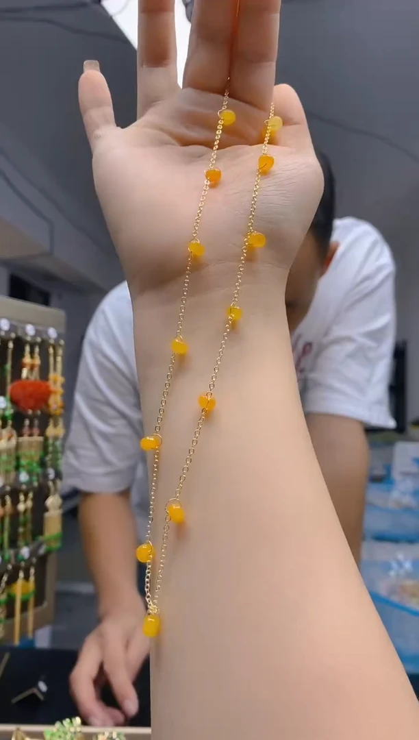 【闪购商品】翡翠耳饰合金0118翡翠锁骨链