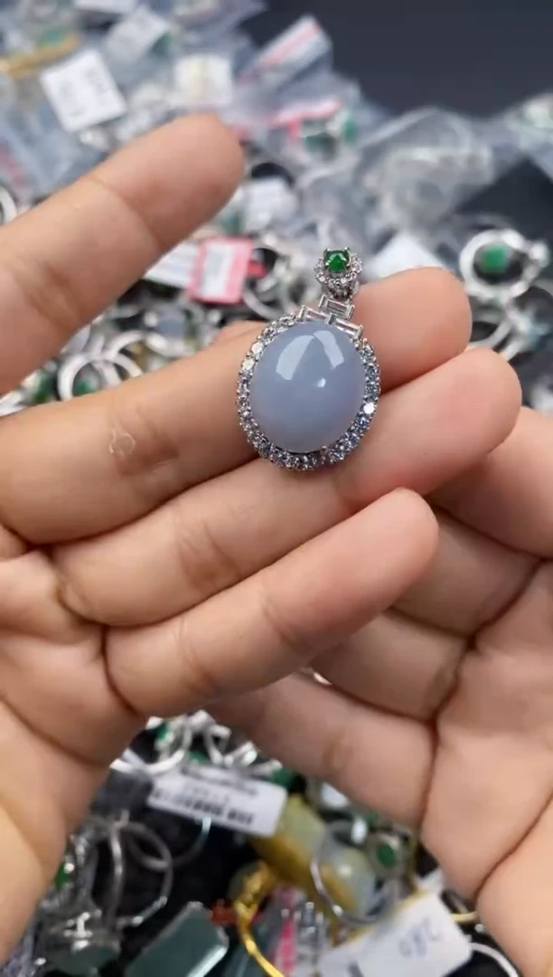 银S925镶嵌戒指翡翠222      3