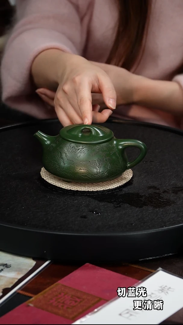 茶壶紫砂谈俊祥 景舟石瓢60 绿泥 260毫升 1981年 黄努卫