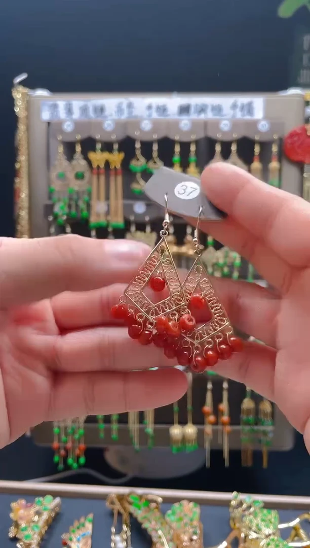 【闪购商品】翡翠耳饰合金048翡翠耳钩