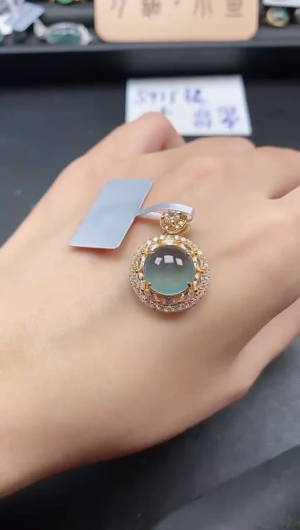 翡翠戒指银S925镶嵌51511