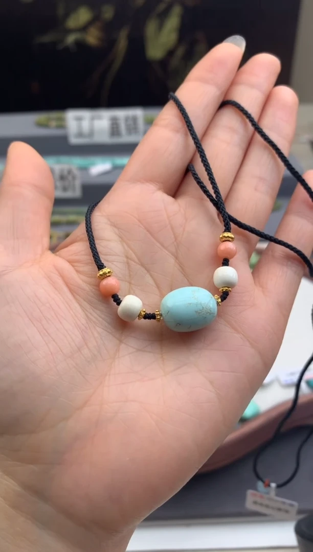 未镶嵌绿松石锁骨链茜.B157