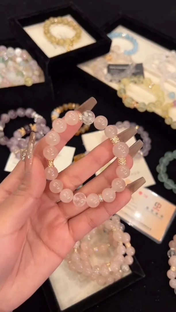 【闪购商品】水晶手链合金粉水晶手链x1417