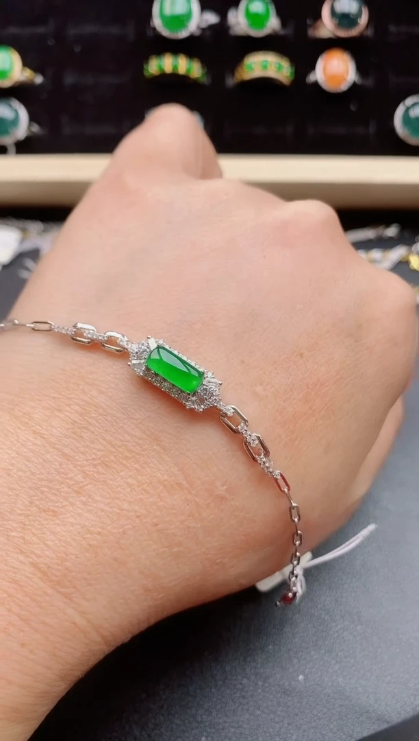 【闪购商品】翡翠手链银S925镶嵌132321