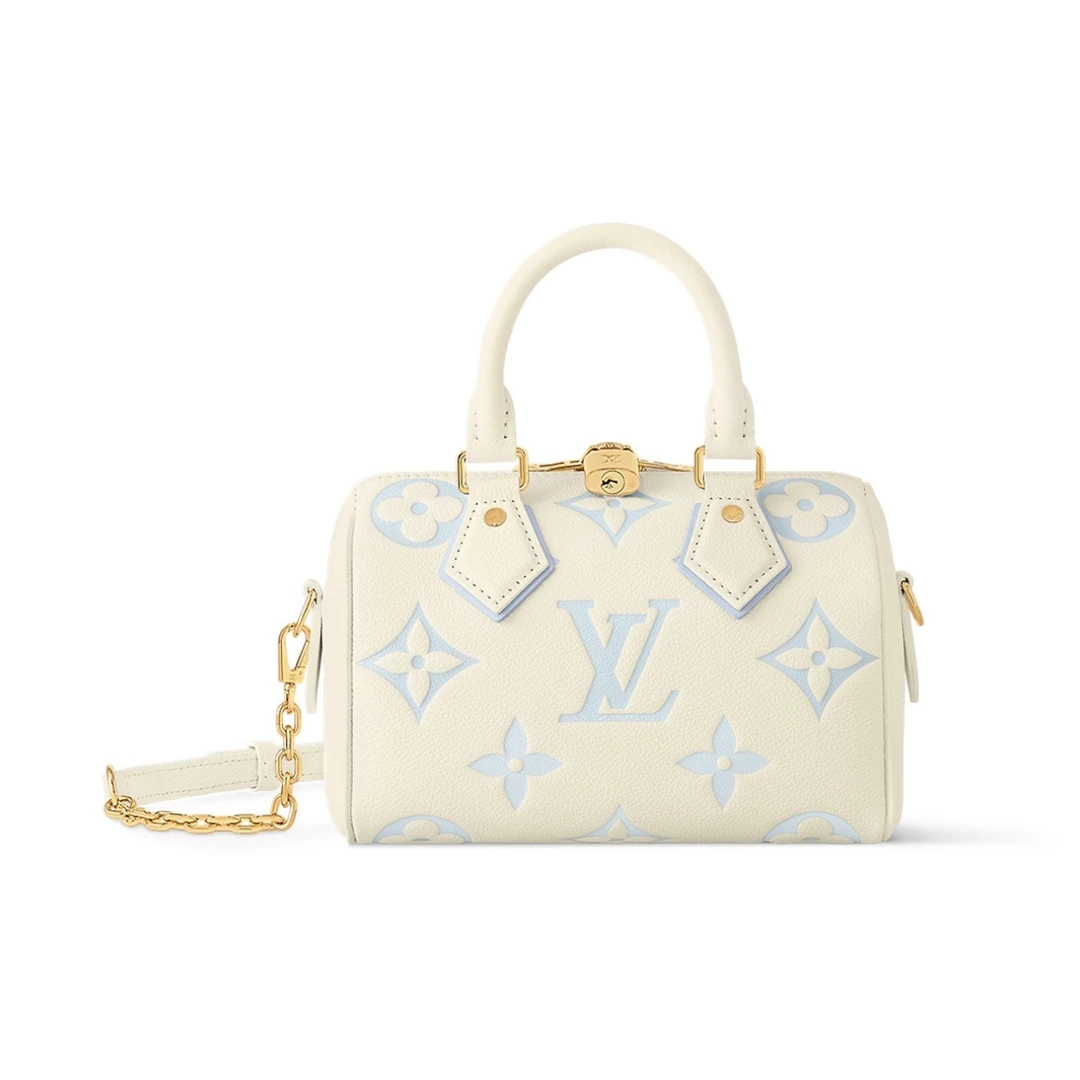 全新未使用 LouisVuitton/路易威登 SPEEDY20皮包玉桂狗/奶昔粉