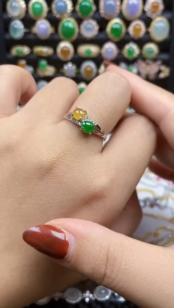 银S925镶嵌戒指翡翠6929