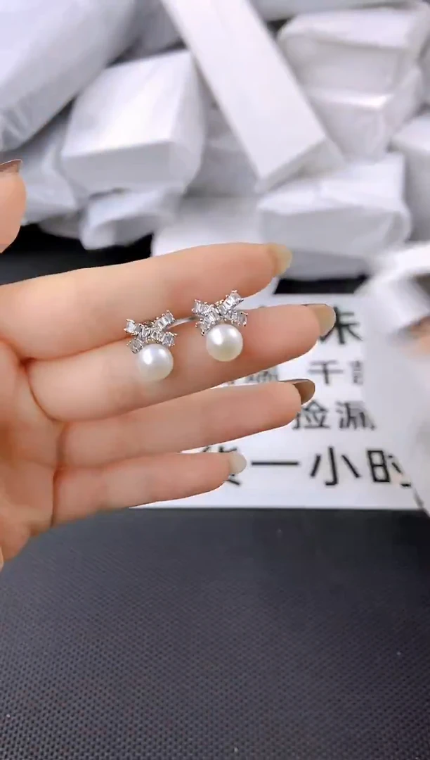 未镶嵌耳饰淡水珍珠ed1025