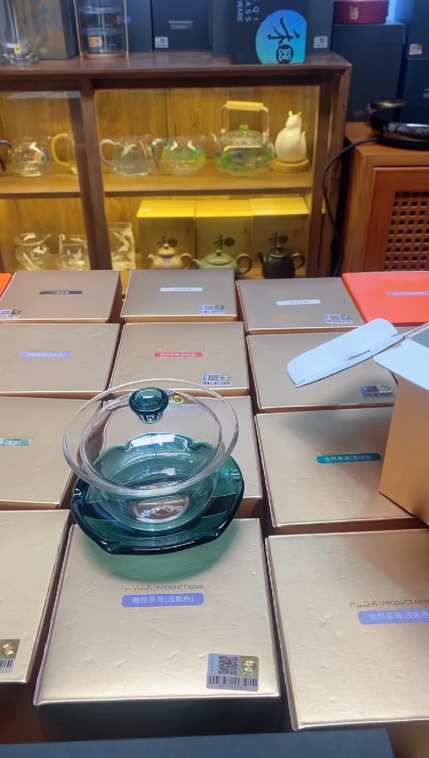 禾器禅语盖碗墨绿色