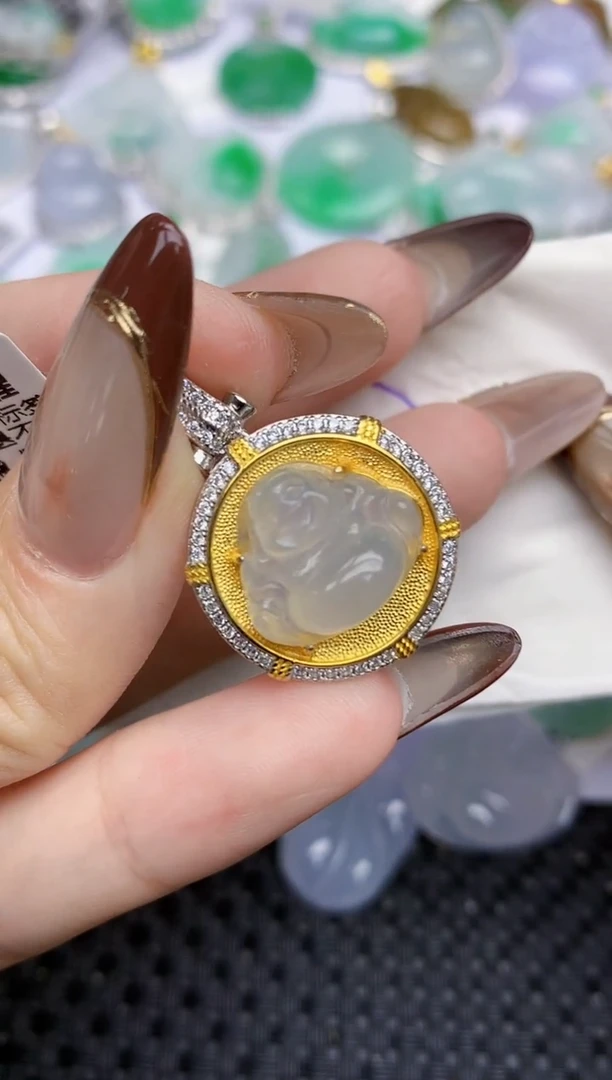 颈饰银S925镶嵌翡翠271   天然翡翠A货  百元以上9米证书费自理