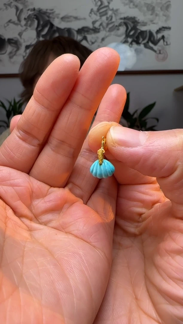 【闪购商品】绿松石提溜银S925镶嵌时尚百搭A1461