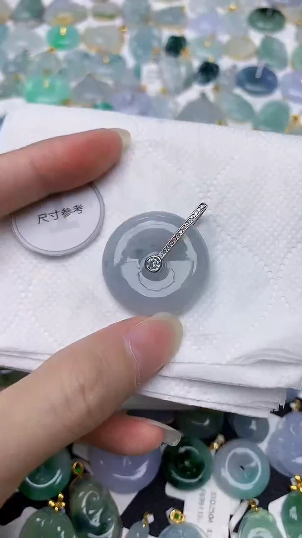 颈饰银S925镶嵌翡翠天然A货翡翠