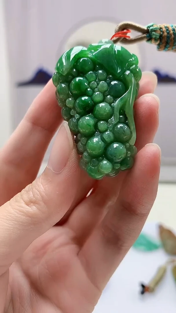 定制翡翠未镶嵌4852zm-毛货挂件葡萄79