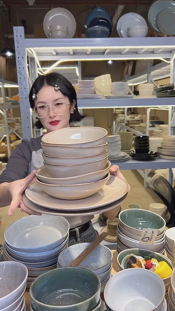 瓷209八寸外贸尾货高温釉下彩陶瓷餐具默认微瑕