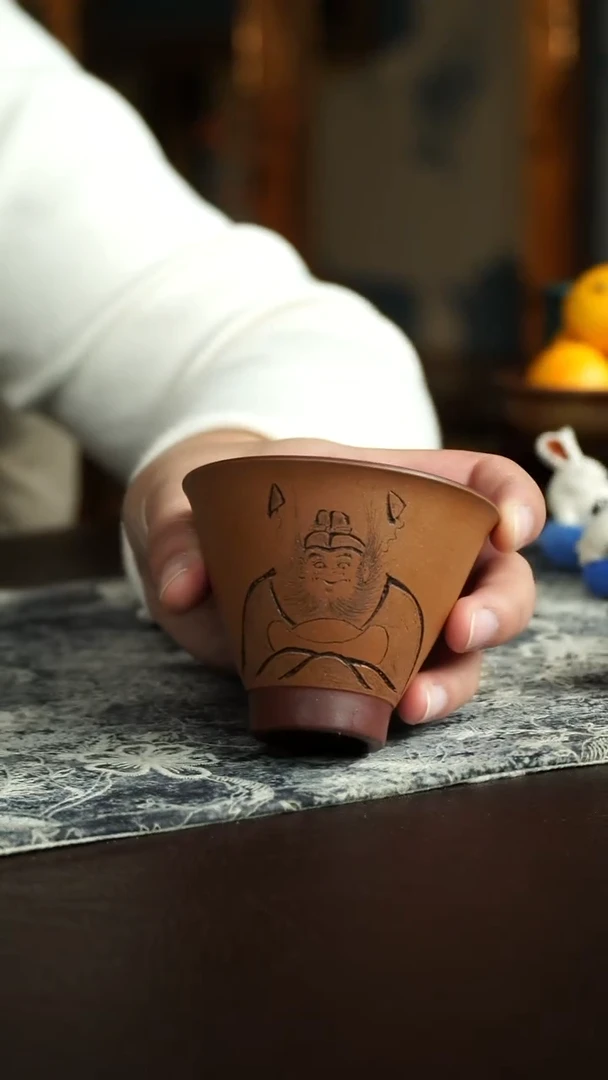 茶杯紫砂44号 孤品钟馗主人杯 宜兴紫砂原矿作品