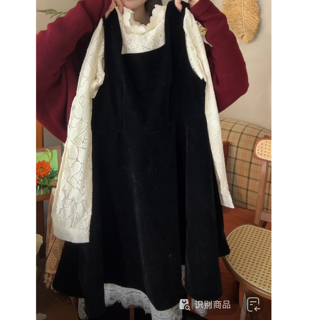 丝绒小黑裙两件套no退no换