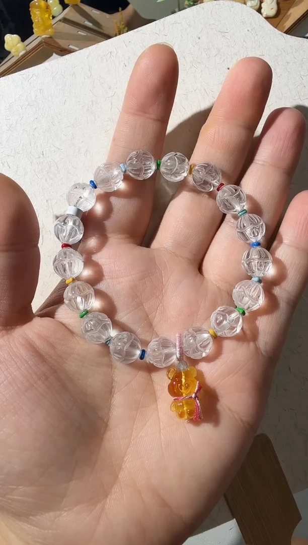 未镶嵌琥珀手链琥珀小熊手链