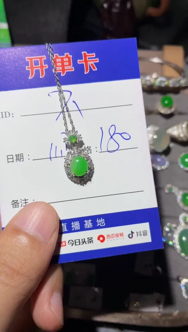 颈饰银S925镶嵌翡翠不*向 不点