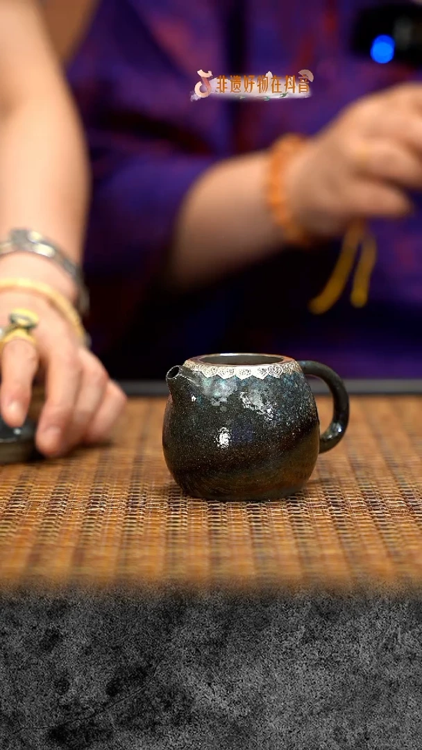 紫砂茶盘紫砂 宜兴紫砂 GFY 小叶紫檀 包银 龙蛋