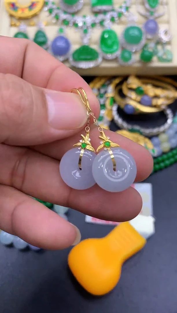 18K金镶嵌翡翠耳饰191-中国好珍宝