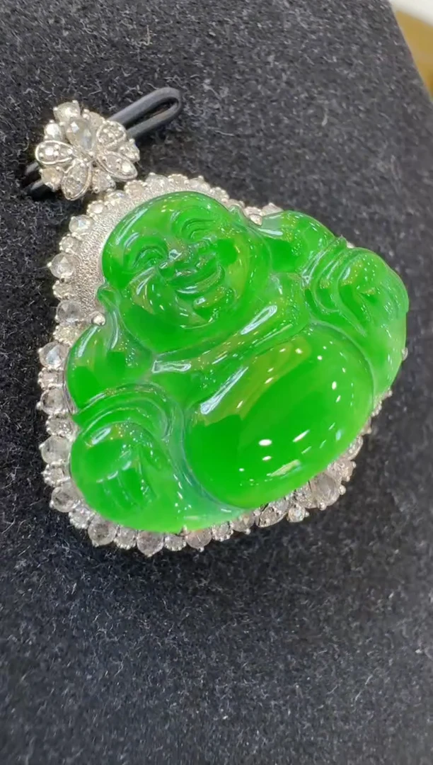 翡翠18K金镶嵌吊坠(不含链)多样性团购发一件
